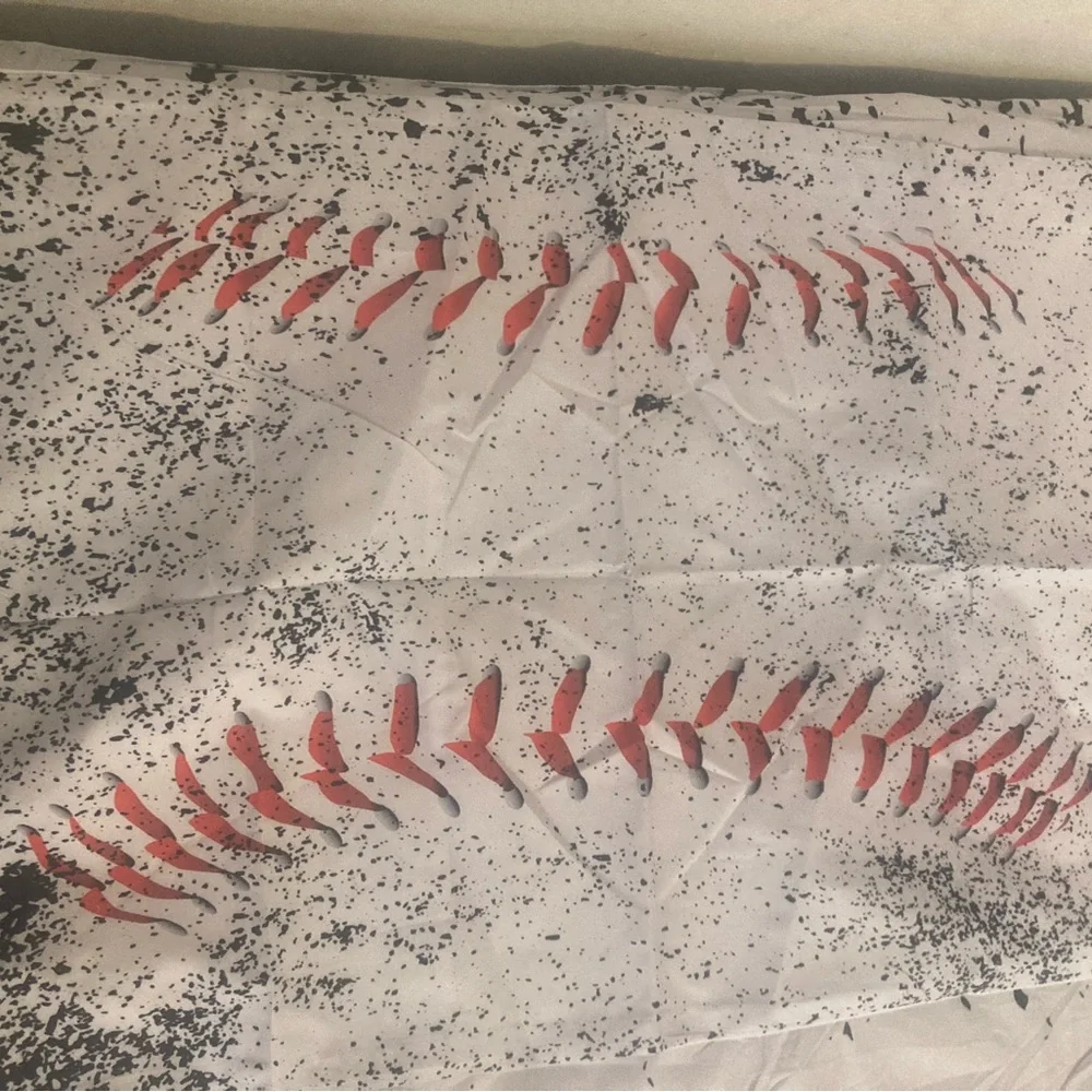 Source Unknown Red and White Baseball Comforter